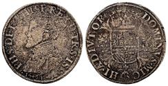 World Coins - FELIPE II (1556-1598). 1 Escudo Felipe (Ar. 30,89g/41mm). 1563. Hasselt. (Vicenti 1237). BC-. Oxidaciones limpiadas. Rara.