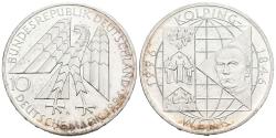 World Coins - ALEMANIA. 10 Marcos (Ar. 15,45g/33mm). 1996. Berlín A. 150 Aniversario Adolfo Kolping. (Km#188). EBC.