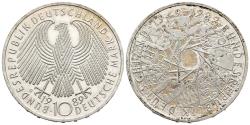 World Coins - ALEMANIA. 10 Marcos (Ar. 15,53g/33mm). 1989. Karlsruhe G. 40 Aniversario de la RFA. (Km#173). EBC-.