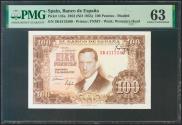 World Coins - 100 Pesetas. 7 de Abril de 1953. Error firma de cajero invertida e impresa en la parte superior derecha. Serie 3K. (Edifil 2021: 464c). Inusual. SC-. Encapsulado PMG63.