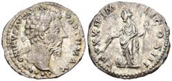 Ancient Coins - MARCO AURELIO. Denario. (Ar. 3,37g/19mm). 168-169 d.C. Roma. (RIC 176). Anv: Cabeza laureada de Marco Aurelio a derecha, alrededor leyenda: M ANTONINVS AVG ARM PARTH MAC. Rev: Pro