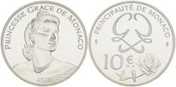 World Coins - MÓNACO. 10 Euro (Ar. 25,00g/37mm). 2019. Princesa Grace de Mónaco. Calidad: BE (Belle Epreuve). En estuche original y con certificado de autenticidad. Escasa. Visagra del estuche
