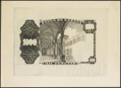 World Coins - 1000 Pesetas. 19 de Febrero de 1946. Prueba de estado definitiva de la plancha del reverso, en color negro. (Edifil 2017: 453P). Muy rara y espectacular. SC.