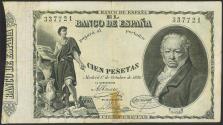 World Coins - 100 Pesetas. 1 de Octubre de 1886. Sin serie. (Edifil 2023: 294, Pick: 36). Muy raro, reparado y pequeñas roturitas. MBC-.
