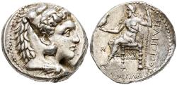 Ancient Coins - REYES DE MACEDONIA, Filipo III Arrhidaios. Tetradracma. (Ar. 17,15g/27mm). 323-317 a.C. (Price P181; HGC 3.1, 973f). Anv: Cabeza de Heracles con piel de león a derecha. Rev: Zeus