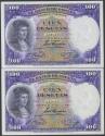 World Coins - 100 Pesetas. 25 de Abril de 1931. Pareja correlativa. Sin serie. (Edifil 2017: 360). Conserva todo su apresto original. SC-.