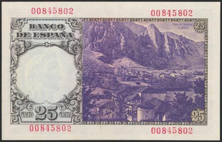 World Coins - 25 Pesetas. 19 de Febrero de 1946. Sin serie. (Edifil 2021: 450). EBC+.