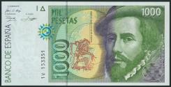World Coins - 1000 Pesetas. 12 de Octubre de 1992. Tipo II. Serie 1V y numeración capicúa. (Edifil 2017: 483b). SC.