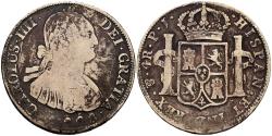 World Coins - CARLOS IV (1788-1808). 4 Reales. (Ar. 12,91g/34mm). 1808. Potosí PJ. (Cal-2019-845). BC+/MBC-.