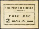 World Coins - ALMENAR (LERIDA). 2 Kilos de pan. (1936ca). Cooperativa de Consumo. EBC+.