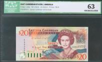 World Coins - EAST CARIBBEAN STATES. 20 Dollars. 2003. Anguilla. (Pick: 44u). ICG63.