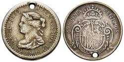 World Coins - ISABEL II. Token. 50 Céntimos. 1867. MBC-.