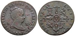 World Coins - ISABEL II (1833-1868). 4 Maravedís. (Ae. 5,55g/24mm). 1847. Jubia. (Cal-2019-73). MBC+/EBC-.
