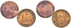 World Coins - REINO UNIDO. Conjunto de 2 monedas de 1992, conteniendo: 1/4 Ecu y 1/4 Ecu (piedfort). La. SC.