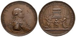 World Coins - CARLOS IV (1788-1808). Presencia de la Familia Real en Sevilla ofreciendo honras al sepulcro de San Fernando. (Ae. 31,51g/48mm). 1796. Sevilla. Grabador: Pardo en el corte y J. B.