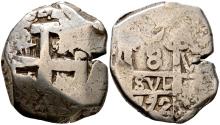 World Coins - CARLOS III (1759-1788). 8 Reales. (Ar. 26,88g/28mm). 1772. Potosí V-Y. (Cal-2019-1156). Doble fecha. MBC.