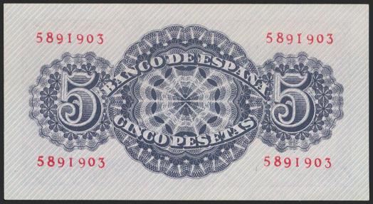 World Coins - 5 Pesetas. 12 de Abril de 1947. Sin serie. (Edifil 2017: 454). Conserva todo su apresto original. SC-.