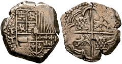 World Coins - FELIPE IV (1621-1665). 4 Reales. (Ar. 13,29g/28mm). Fecha no visible (1628-1632). Potosí T. (Cal-2019-Tipo 279). MBC+.