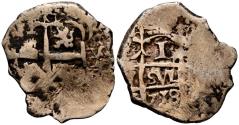 World Coins - FELIPE V (1700-1746). 1 Real. (Ar. 3,00g/17mm). 1718. Potosí Y. (Cal-2019-577). BC+.
