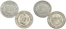 World Coins - REINO UNIDO. Conjunto de 2 monedas de 1992, conteniendo: 1 Ecu y 1 Ecu (piedfort). CuNi. SC.