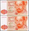 World Coins - 2000 Pesetas. 22 de Julio de 1980. Pareja correlativa. Serie A. (Edifil 2017: 479a). SC.