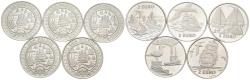 World Coins - HOLANDA. Conjunto de 5 monedas de 2 Ecu de 1997. Temáticas de navegación marítima. CuNi. A EXAMINAR. SC.
