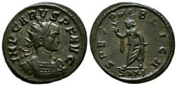 Ancient Coins - CARO. Antoniniano. (Ae. 4,22g/22mm). 282 d.C. Ticinum. (RIC 82). Anv: Busto radiado y con coraza de Caro a derecha, alrededor leyenda: IMP CARVS P F AVG. Rev: Spes avanzando a izq