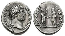Ancient Coins - ADRIANO. Denario. (Ar. 3,57g/18mm). 134-138 d.C. Roma. (RIC 226). EBC. Espectacular ejemplar.