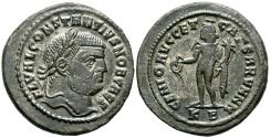 Ancient Coins - CONSTANCIO I. Follis. (Ae. 11,33g/29mm). 294-295 d.C. Cícico. (RIC 7a). Anv: Cabeza laureada de Constantino I a derecha, alrededor leyenda: FL VAL CONSTANTIVS NOB CAES. Rev: Genio