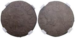 World Coins - FERNANDO VII (1808-1833). 1/2 Real. (Ae. 2,50g/22mm)*. 1817. Guayana. (Cal-2019-348). Encapsulada por NGC XF Details, Rev Scratched. * Peso y medidas teóricos.