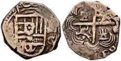 World Coins - FELIPE III (1598-1621). 1 Real. (Ar. 3,40g/20mm). Fecha no visible. Granada M. (Cal-2019-Tipo 95). Ceca y ensayador a derecha. MBC-. Rara.