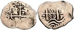 World Coins - CARLOS II (1665-1700). 1 Real. (Ar. 2,16g/22mm). 1699. Potosí F. (Cal-2019-295). BC/BC+.