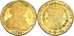 World Coins - CARLOS III (1759-1788). 8 Escudos. (Au. 26,88g/37mm). 1788. Potosí PR. (Cal-2019-2075). EBC. Rayitas. Restos de brillo original, bonito ejemplar.