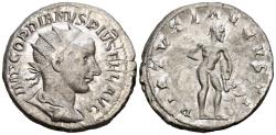 Ancient Coins - GORDIANO III. Antoniniano. (Ar. 5,55g/22mm). 241-243 d.C. Roma. (RIC 95). Anv: Busto radiado y drapeado de Gordiano III a derecha, alrededor leyenda: IMP GORDIANVS PIVS FEL AVG. R