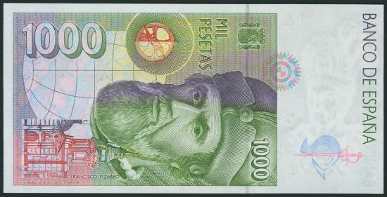 World Coins - 1000 Pesetas. 12 de Octubre de 1992. Tipo II. Serie 1V y numeración capicúa. (Edifil 2017: 483b). SC.