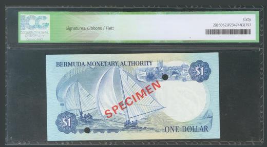 World Coins - BERMUDA. 1 to 100 Dollars. (1978ca). Bermuda Monetary Authory. Specimen. (Pick: 28/33s). ICG60, 66, 66, 63, 66, 63.