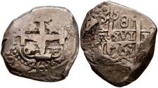 World Coins - CARLOS III (1759-1788). 8 Reales. (Ar. 26,81g/32mm). 1763. Potosí VY. (Cal-2019-1139). Doble fecha. MBC.