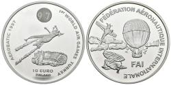 World Coins - FINLANDIA. 10 Euro. 1st World Air Games Turkey. Aerobatic. 1997. (Ar. 27,35g/38,5mm). Proof.