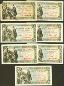 World Coins - Precioso e interesantísimo inicio de colección especializada de billetes Falsos de Epoca del Banco de España, que abarca desde el año 1936 hasta 1992, de algunos billetes se prese