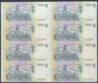 World Coins - ARGENTINA. Two plates (in incut matrix) of 1 Peso. 1993. Correlative Series. (Pick: 339b). Uncirculated.