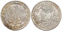 World Coins - ALEMANIA. 10 Marcos (Ar. 15,53g/33mm). 1987. Karlsruhe G. 30 Aniversario de la Firma del Tratado de Roma. (Km#167). EBC-.