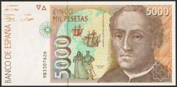 World Coins - 5000 Pesetas. 12 de Octubre de 1992. Serie especial 9B. (Edifil 2023: 484b). SC-.
