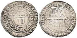 World Coins - PEDRO I (1350-1368). Real. (Ar. 3,39g/25mm). Burgos. (Imperatrix P1:12.05; FAB-378 var). Anv: P coronada y rematada con tres punto en los extremos y uno interior, alrededor leyend
