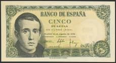 World Coins - 5 Pesetas. 16 de Agosto de 1951. Serie 1A. (Edifil 2023: 459a). Apresto original. SC-.