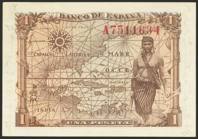 World Coins - 1 Peseta. 15 de Junio de 1945. Serie A. (Edifil 2021: 448a). Apresto original. SC-.