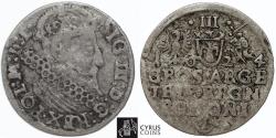 World Coins - POL033 POLAND: SIGISMUND III: 1587-1632, AR 3 Groschen, clearly dated 1624, pleasing XF condition. KM #31