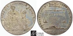 World Coins - Item prus003 PRUSSIA: AE medal (13.17g), 1817, Slg. Brettauer 1995, 34mm silvered bronze medal for the great famine of 1816-7 by Stettner, Choice About UNC
