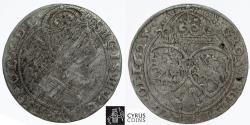 World Coins - POL014 POLAND: SIGISMUND III: 1587-1632, AR 6 Groschen, dated 1625, minted in the capital Cracow, almost XF condition. KM #42