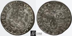 World Coins - POL010 POLAND: Johann Casimir: 1649-1668, AR 6 Groschen, dated 1667 (last year reported), minted in the capital, nice VF condition. KM #91, Gum. 1678-1720