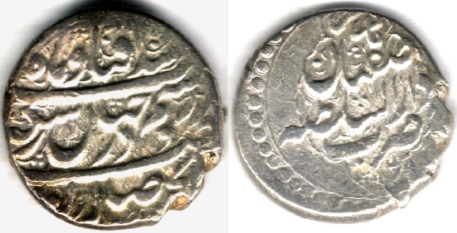 ITEM #3495, IRANIAN SILVER COIN, KARIM KHAN ZAND, 2-ABBASI, ISFAHAN ...